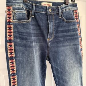 DRIFTWOOD High Rise Jeans with Blue and Red Accents